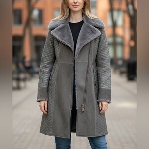 Genuine Shearling Trench Coat